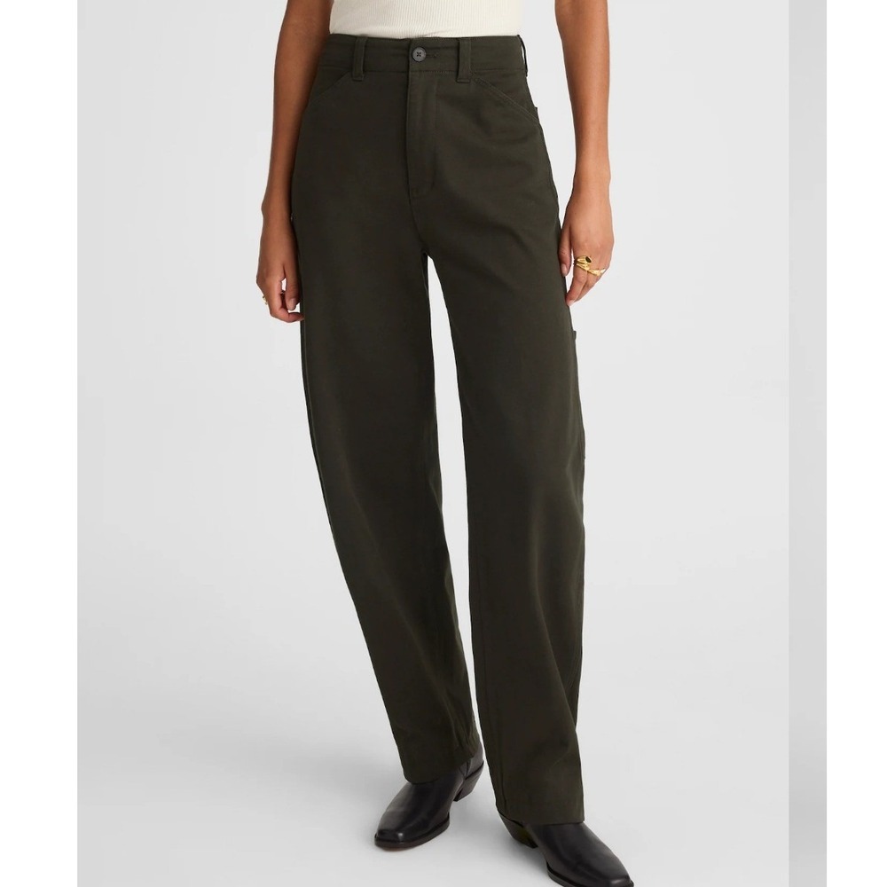 Madewell The Balloon Pant Midnight Olive Green Carpenter Trousers Size 23
